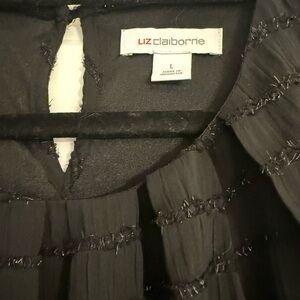 NWOT Liz Claiborne Black sparkle  tank top, size L